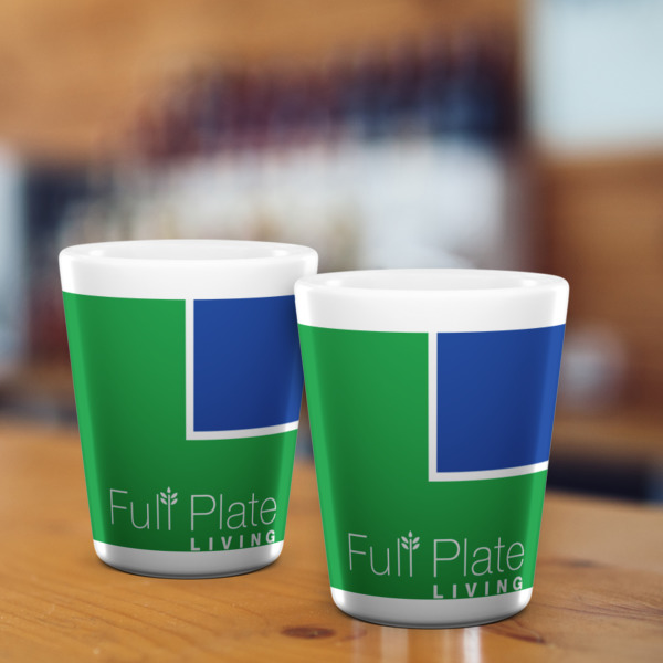 Custom Design - Ceramic Shot Glass - White - Lifestyle