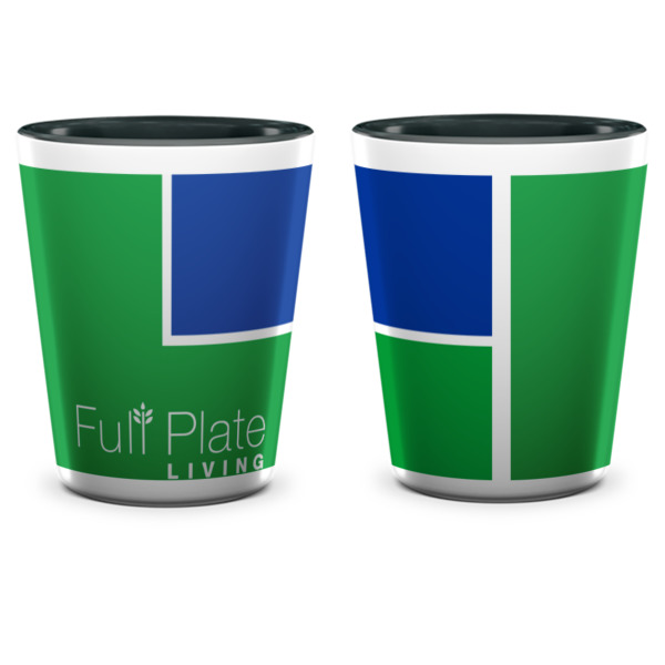 Custom Design - Ceramic Shot Glass - Two Tone - Front & Back