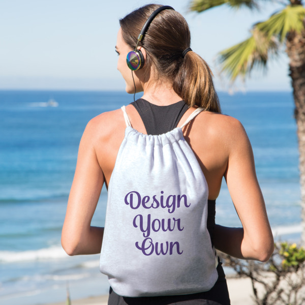 Custom Design - Drawstring Backpacks - Sweatshirt Fleece - Double Sided - LIFESTYLE