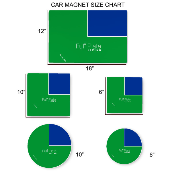 Custom Design - Car Magnets - SIZE CHART