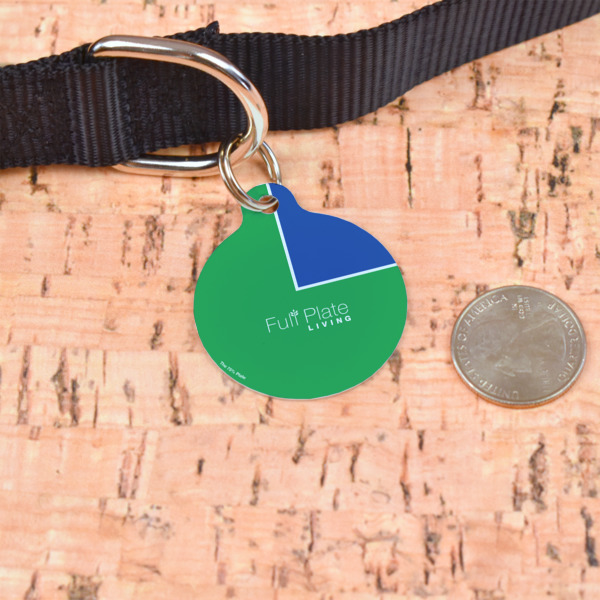 Custom Design - Round Pet ID Tag - Large - In Context