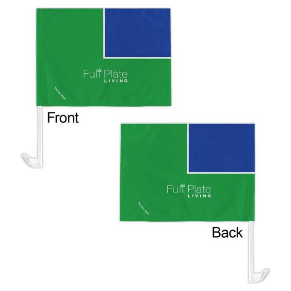 Custom Design - Car Flag - 11" x 8" - Front & Back View