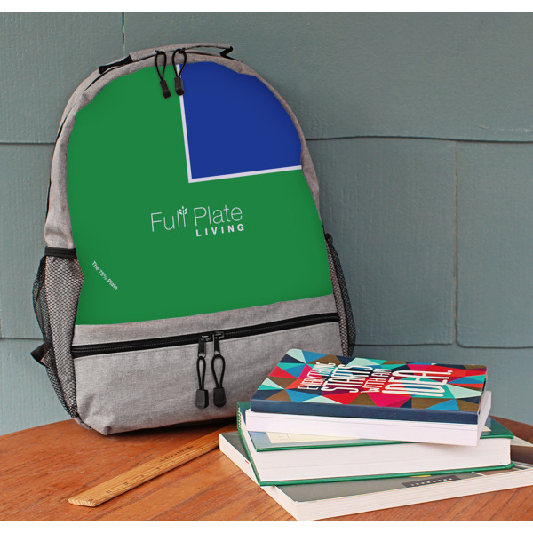 Custom Design - Large Backpack - Gray - On Desk
