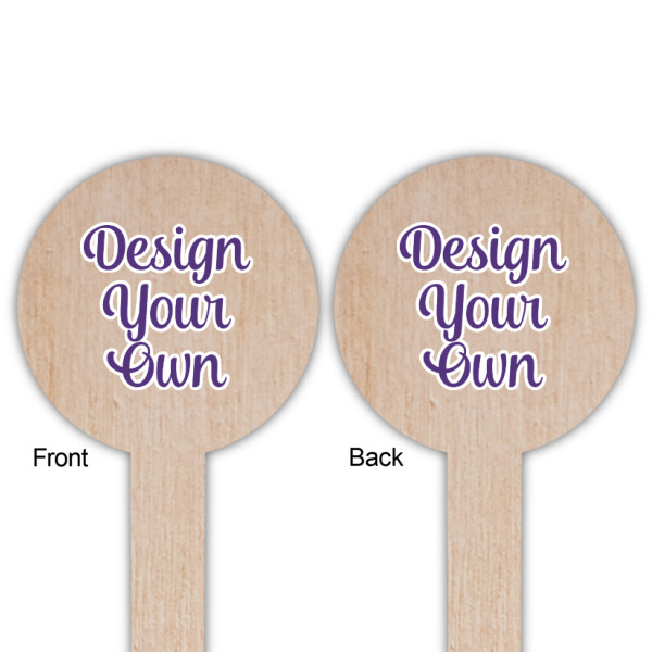 Custom Design - Wooden 6" Food Pick - Round - Double Sided - Front & Back