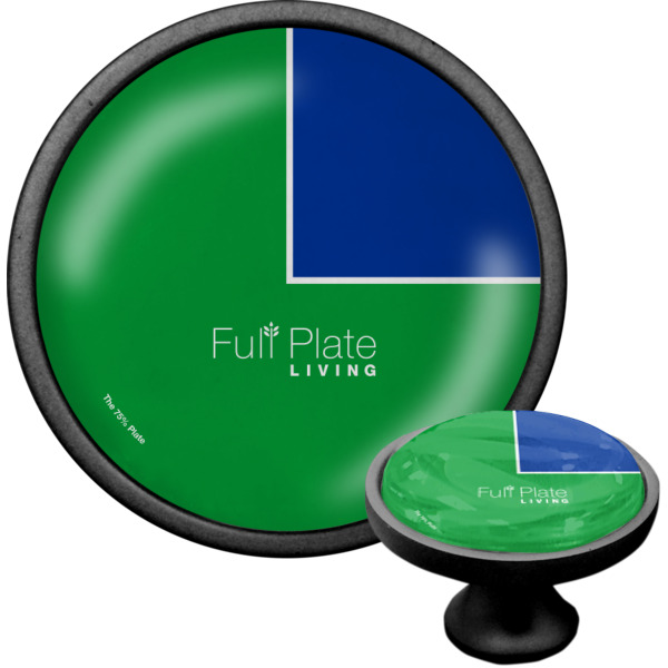 Custom Design - Black Custom Cabinet Knob (Front and Side)