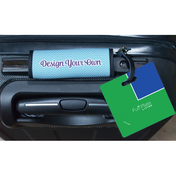 Custom Design - Square Luggage Tag & Handle Wrap - In Context