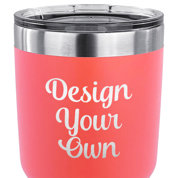 Custom Design - 30 oz Stainless Steel Ringneck Tumbler - Coral - CLOSE UP