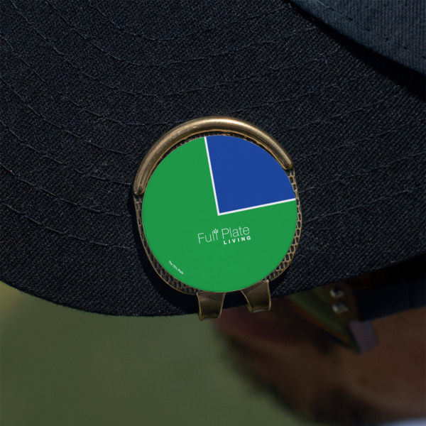 Custom Design - Golf Ball Marker Hat Clip - Gold - On Hat