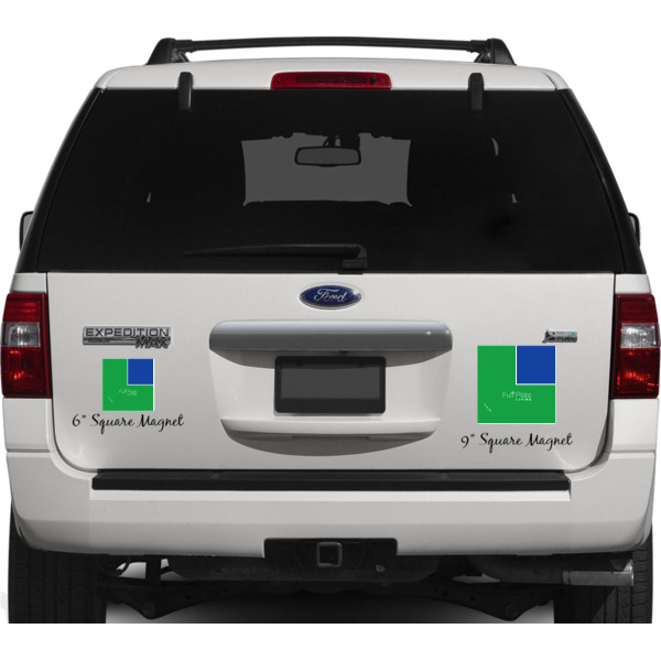 Custom Design - Personalized Square Car Magnets on Ford Explorer