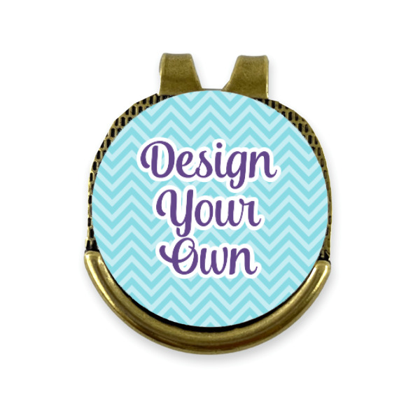 Custom Design - Golf Ball Marker Hat Clip Gold - Front