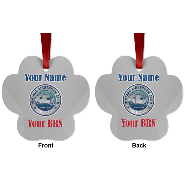 Custom Design - Metal Paw Ornament - Front and Back