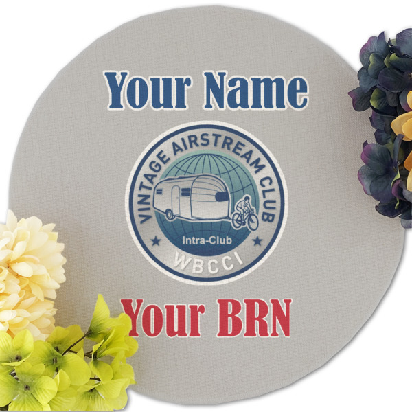 Custom Design - Round Linen Placemats - Front (w flowers)