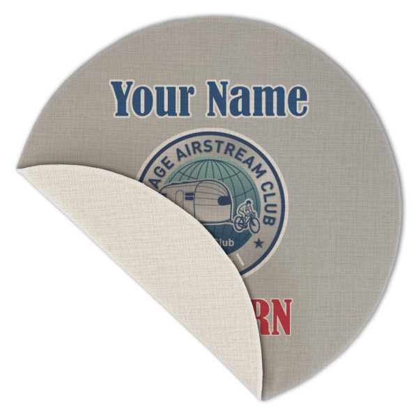 Custom Design - Round Linen Placemats - Front (folded corner single sided)