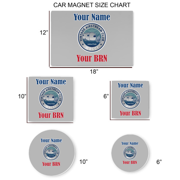 Custom Design - Car Magnets - SIZE CHART
