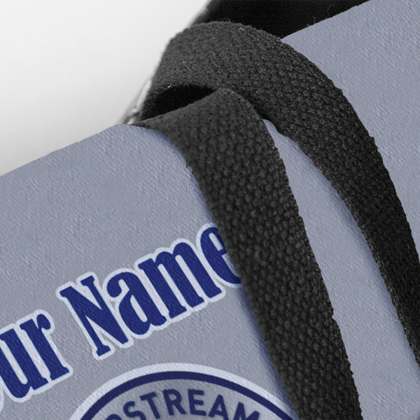 Custom Design - Closeup of Tote w/Black Handles