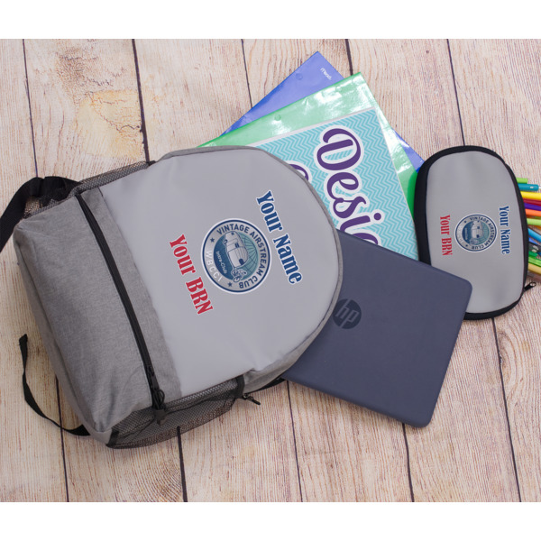 Custom Design - Large Backpack - Gray - With Stuff