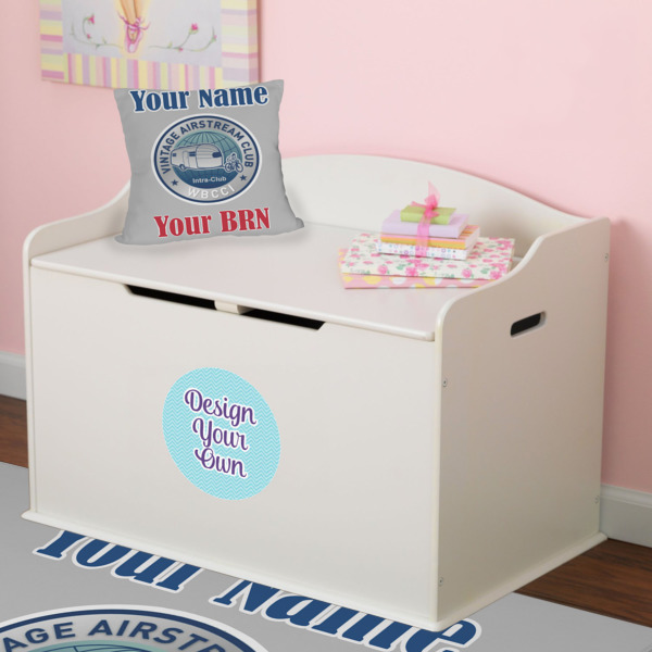 Custom Design - Round Wall Decal on Toy Chest