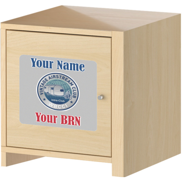 Custom Design - Square Wall Decal on Wooden Cabinet