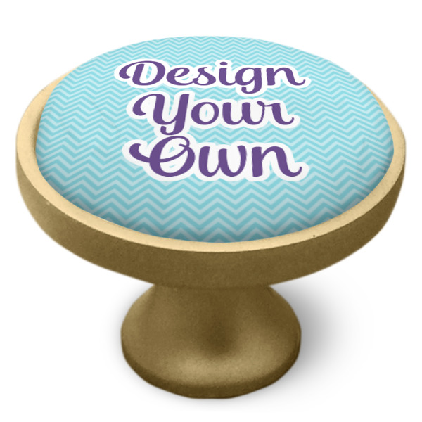 Custom Design - Cabinet Knob - Gold - Side