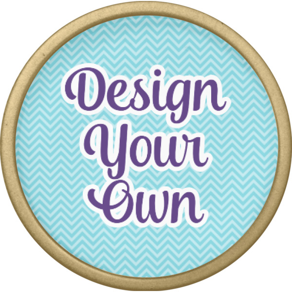 Custom Design - Cabinet Knob - Gold - Front