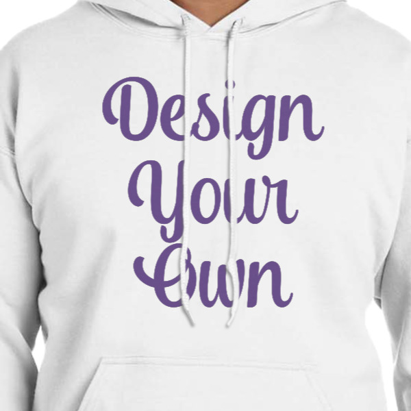Custom Design - White Hoodie on Model - CloseUp