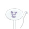 Custom Design - White Plastic 7" Stir Stick - Oval - Closeup