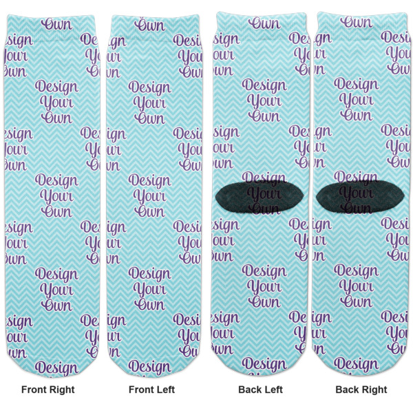 Custom Design - Adult Crew Socks - Double Pair - Front and Back - Apvl