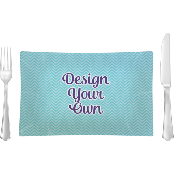 Custom Design Your Own Rectangular Glass Lunch / Dinner Plate