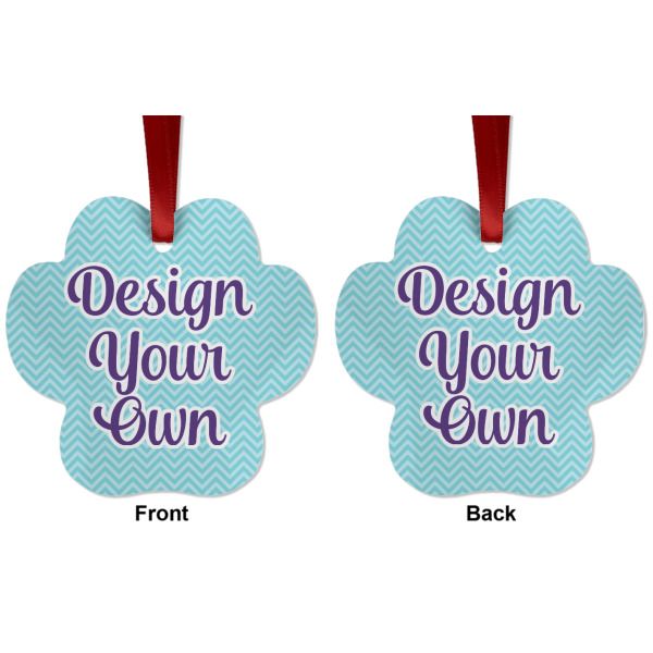 Custom Design - Metal Paw Ornament - Front and Back