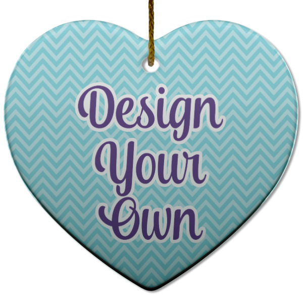Custom Design - Ceramic Flat Ornament - Heart (Front)