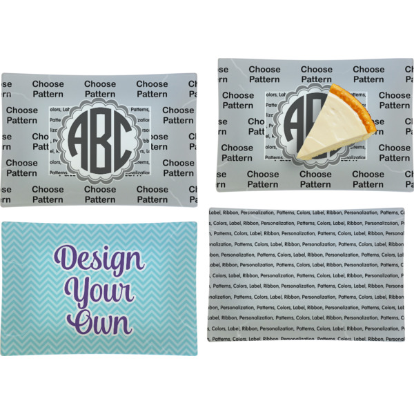 Custom Design Your Own Glass Rectangular Appetizer / Dessert Plate - Set of 4