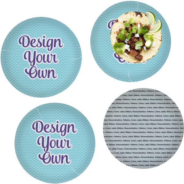 Custom Design Your Own Glass Lunch / Dinner Plate 10" - Set of 4