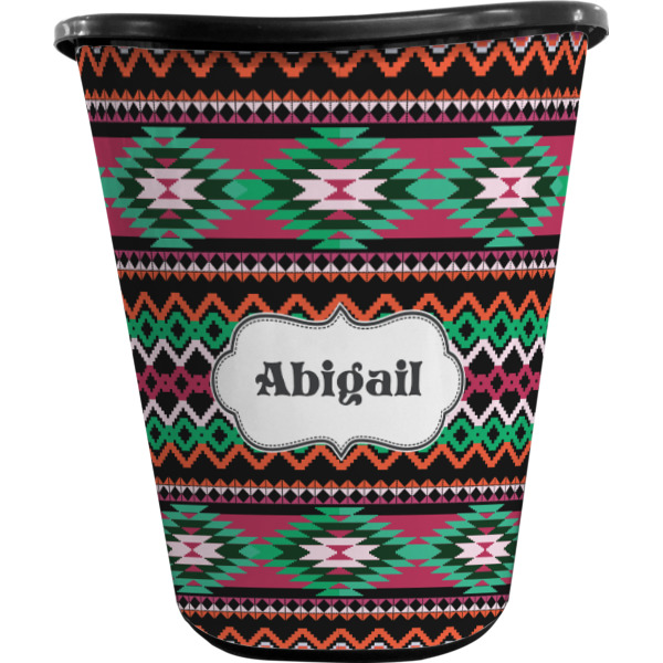 Custom Design Your Own Waste Basket - Single-Sided - Black