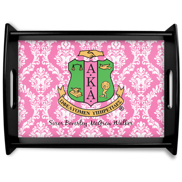 Custom Design Your Own Black Wooden Tray - Large