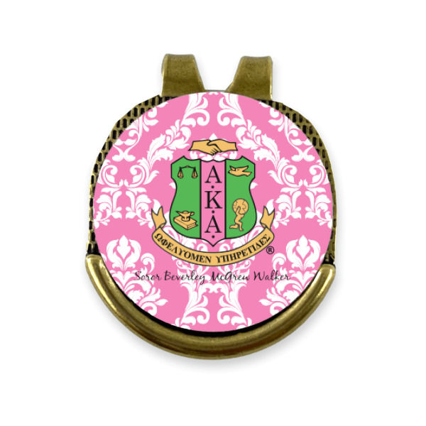 Custom Design - Golf Ball Marker Hat Clip Gold - Front