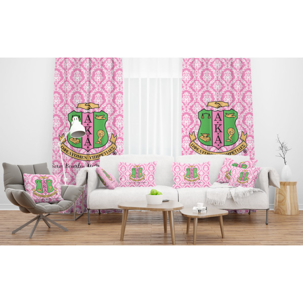 Custom Design - Sheer and Custom Curtains in Room with Matching Pillows