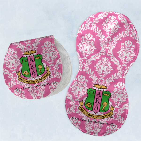 Custom Design - Two Peanut Shaped Burps - Open and Folded