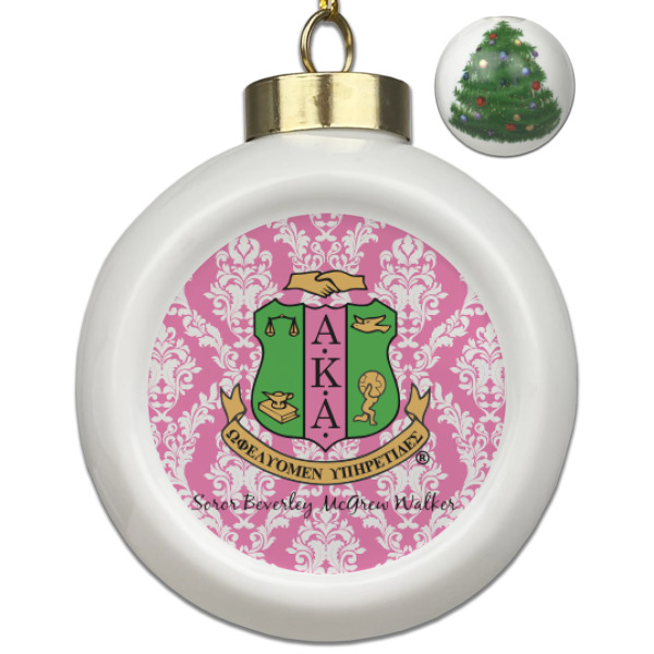 Custom Design Your Own Ceramic Ball Ornament - Christmas Tree