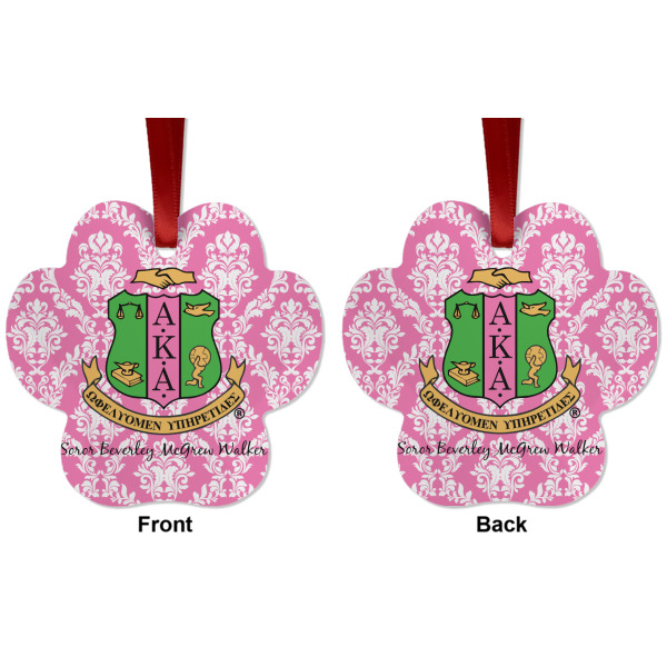 Custom Design - Metal Paw Ornament - Front and Back