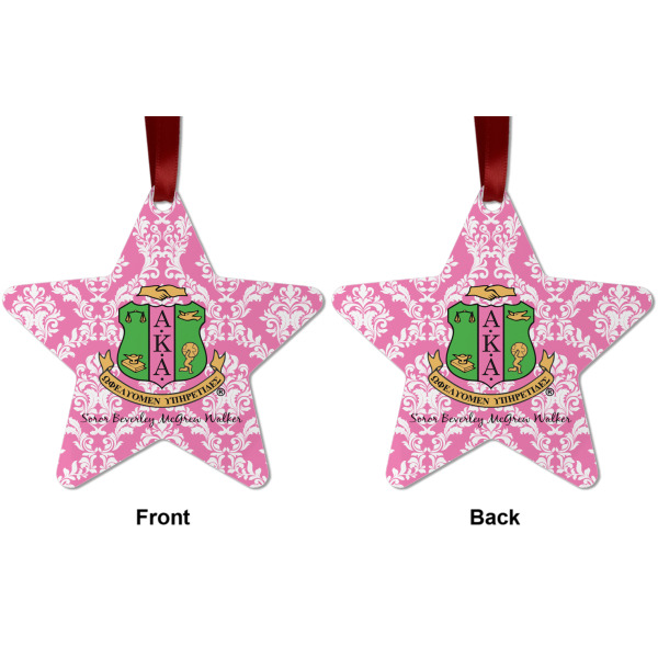 Custom Design - Metal Star Ornament - Front and Back