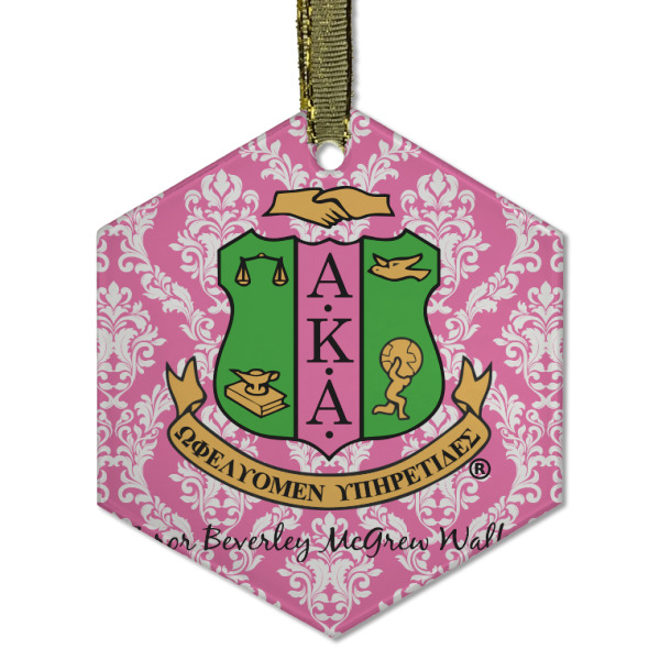 Custom Design - Frosted Glass Ornament - Hexagon