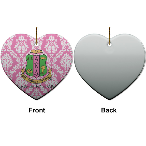 Custom Design - Ceramic Flat Ornament - Heart Front & Back (APPROVAL)