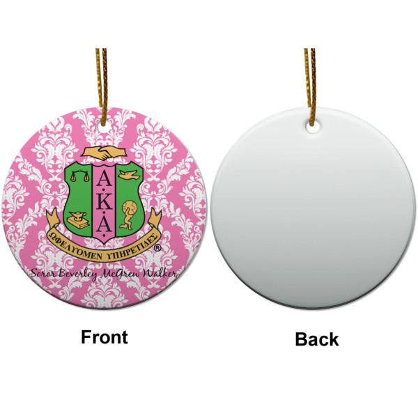 Custom Design - Ceramic Flat Ornament - Circle Front & Back (APPROVAL)