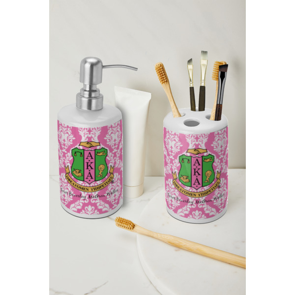Custom Design - Ceramic Bathroom Accessories - LIFESTYLE (toothbrush holder & soap dispenser)