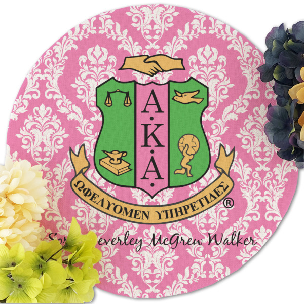 Custom Design - Round Linen Placemats - Front (w flowers)