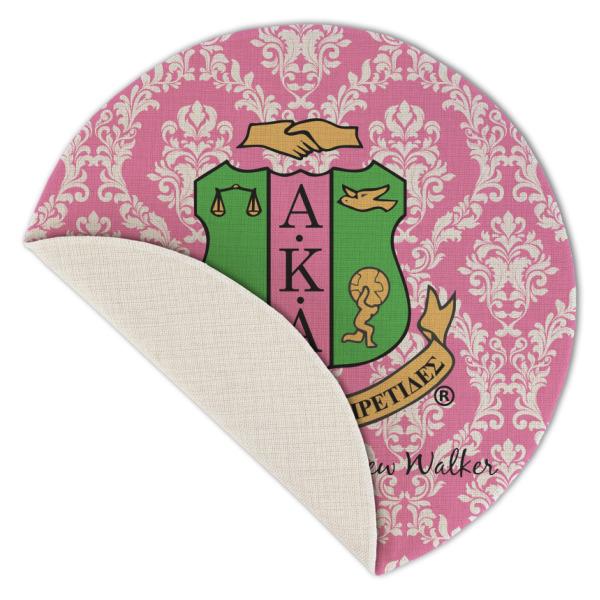 Custom Design - Round Linen Placemats - Front (folded corner single sided)