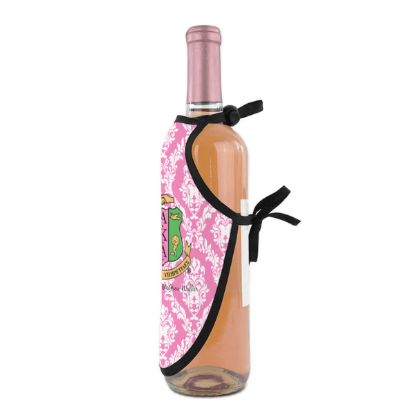 Custom Design - Wine Bottle Apron - DETAIL WITH CLIP ON NECK
