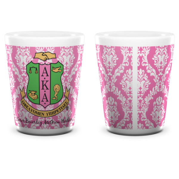 Custom Design - Ceramic Shot Glass - White - Front & Back