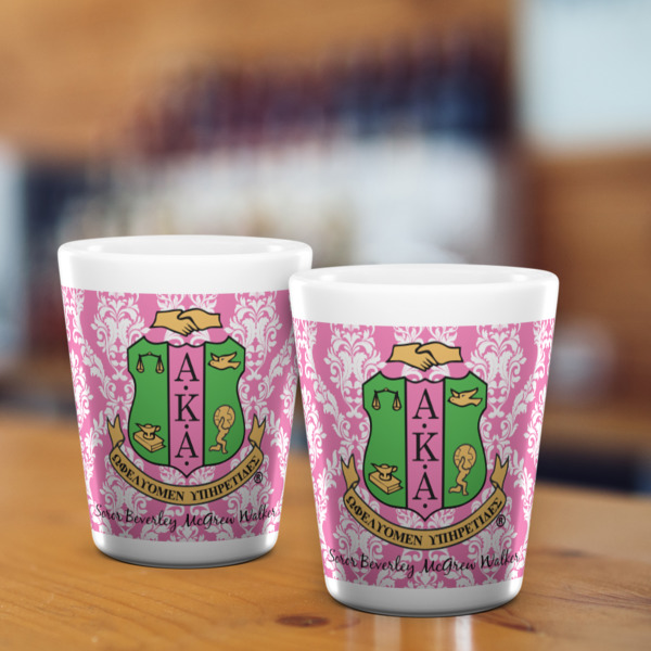 Custom Design - Ceramic Shot Glass - White - Lifestyle