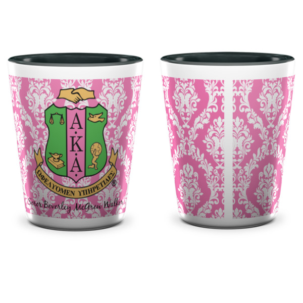 Custom Design - Ceramic Shot Glass - Two Tone - Front & Back